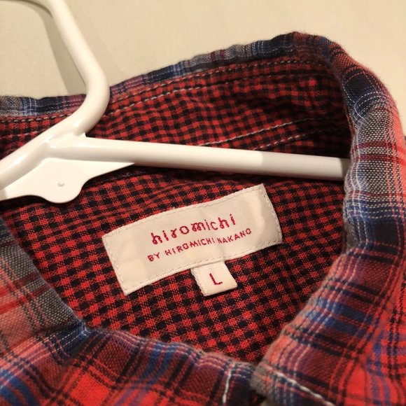 HIROMICHI by Hiromichi Nakano (Japanese Designer) Plaid Shirt L - Picture 3 of 5